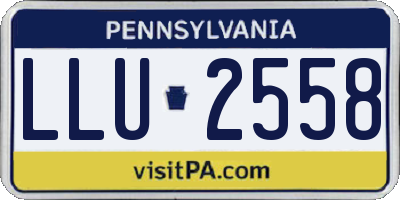 PA license plate LLU2558