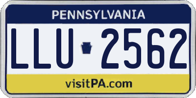 PA license plate LLU2562