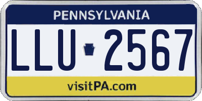 PA license plate LLU2567