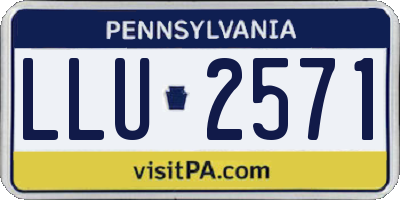 PA license plate LLU2571
