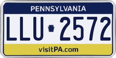 PA license plate LLU2572