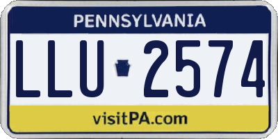 PA license plate LLU2574