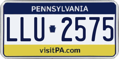 PA license plate LLU2575