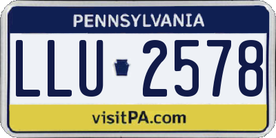 PA license plate LLU2578