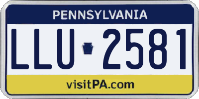 PA license plate LLU2581