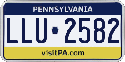PA license plate LLU2582
