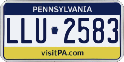PA license plate LLU2583