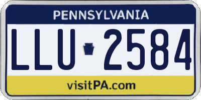 PA license plate LLU2584
