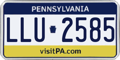 PA license plate LLU2585