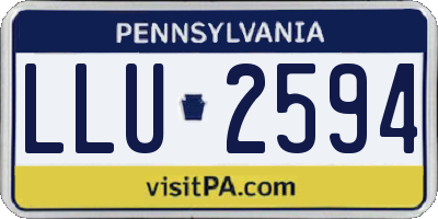 PA license plate LLU2594