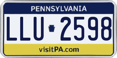 PA license plate LLU2598