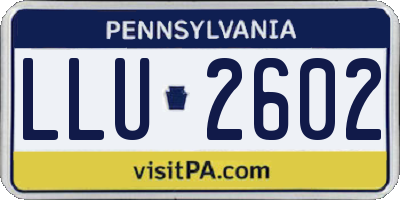 PA license plate LLU2602