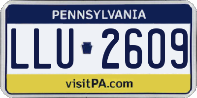 PA license plate LLU2609