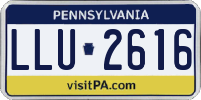 PA license plate LLU2616