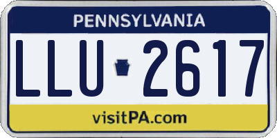PA license plate LLU2617