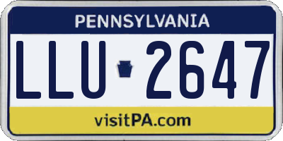 PA license plate LLU2647