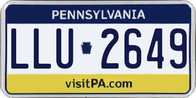 PA license plate LLU2649