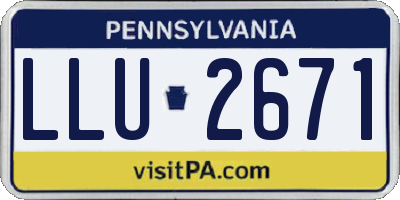 PA license plate LLU2671