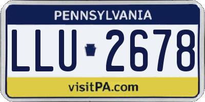 PA license plate LLU2678