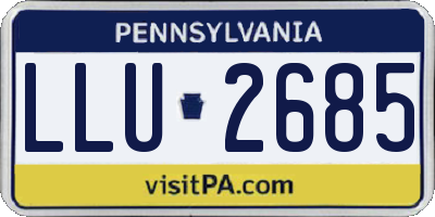 PA license plate LLU2685