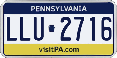 PA license plate LLU2716