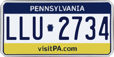 PA license plate LLU2734