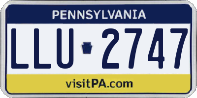 PA license plate LLU2747