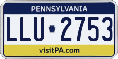 PA license plate LLU2753