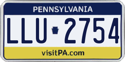 PA license plate LLU2754