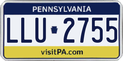 PA license plate LLU2755