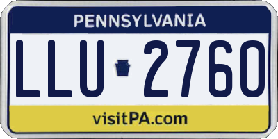 PA license plate LLU2760