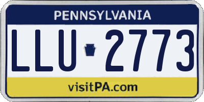 PA license plate LLU2773