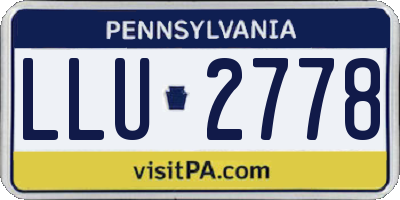PA license plate LLU2778