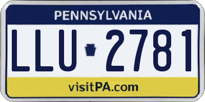 PA license plate LLU2781