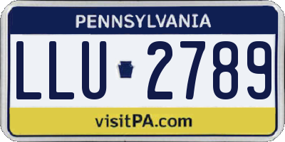 PA license plate LLU2789