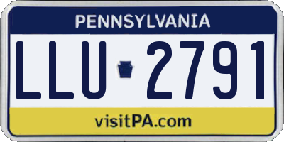 PA license plate LLU2791