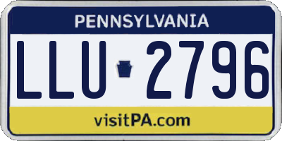 PA license plate LLU2796