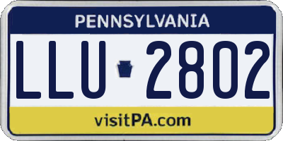 PA license plate LLU2802