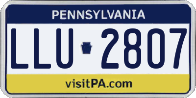 PA license plate LLU2807