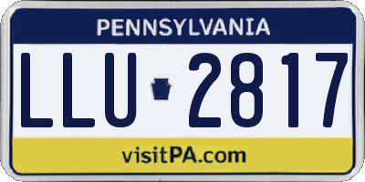 PA license plate LLU2817