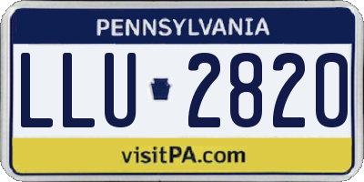PA license plate LLU2820
