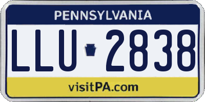 PA license plate LLU2838