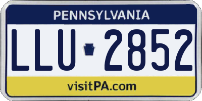 PA license plate LLU2852