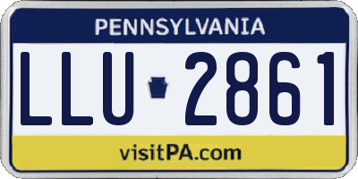PA license plate LLU2861
