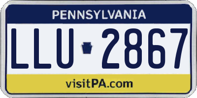 PA license plate LLU2867