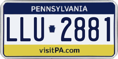 PA license plate LLU2881