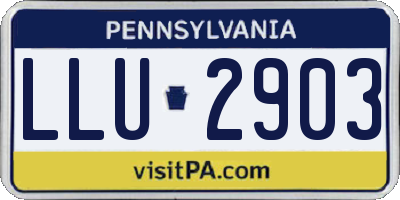 PA license plate LLU2903