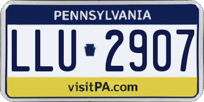PA license plate LLU2907