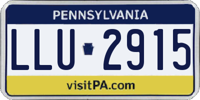 PA license plate LLU2915