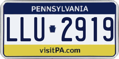 PA license plate LLU2919